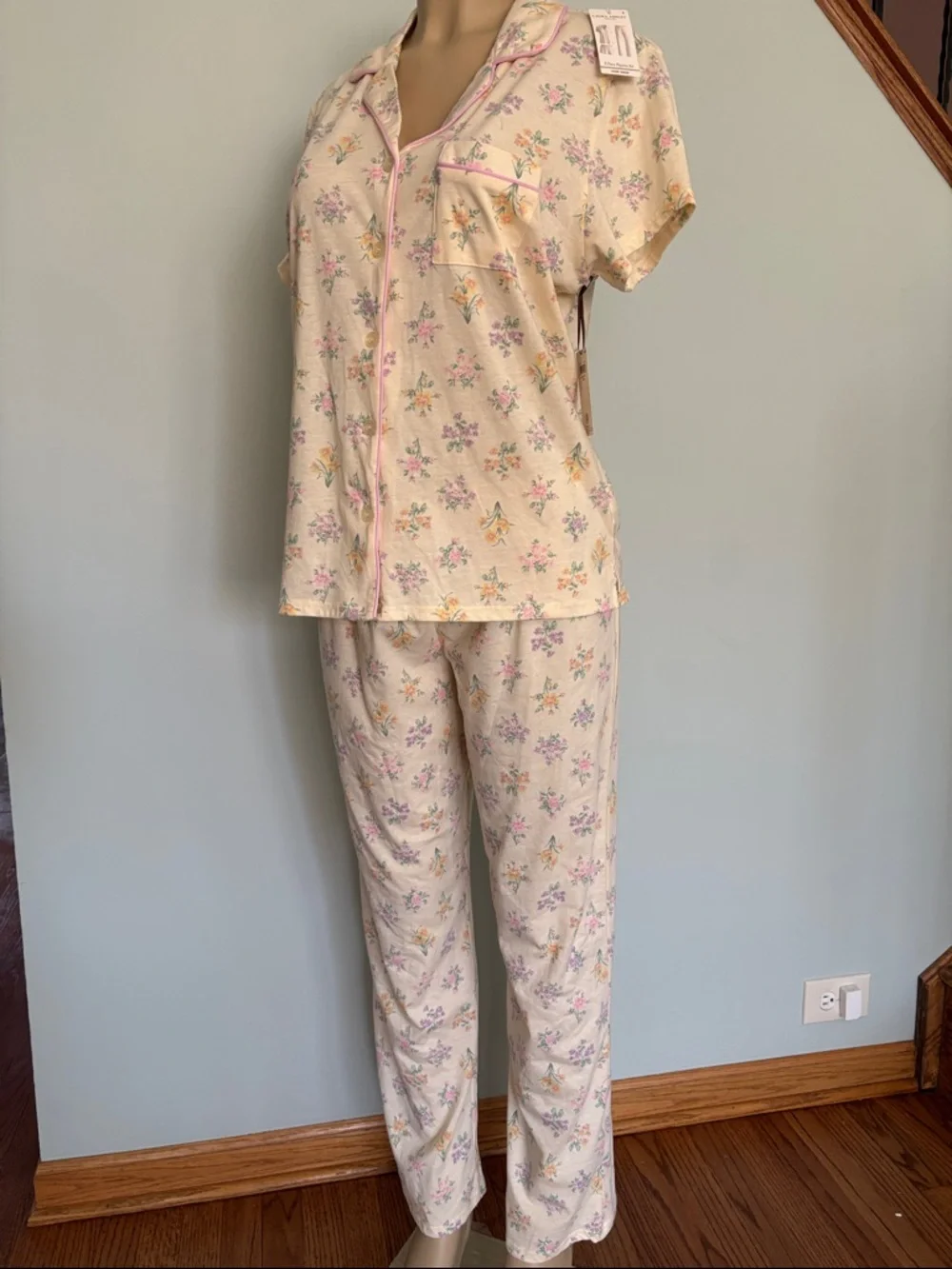 Laura Ashley Cotton Flower print Pajama Set - top, pants, shorts